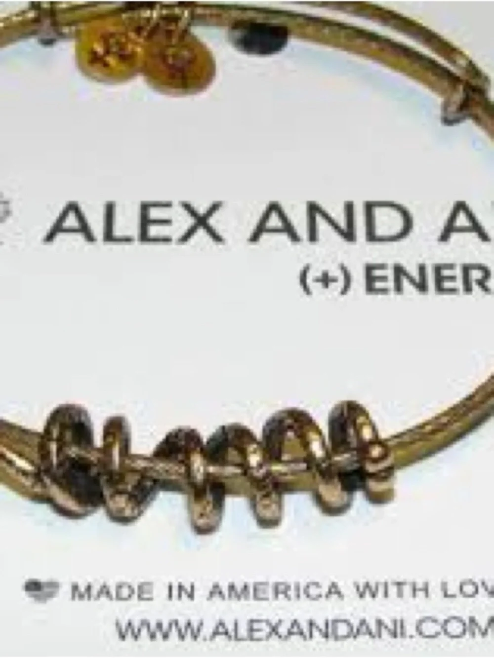 Alex and Ani Vintage Gold Snake Coil Rafaelian Charm Bangle ~
